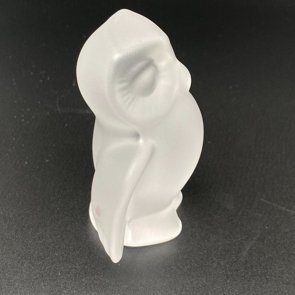 VINTAGE CRISTAL DE SEVRES FRANCE FROSTED CRYSTAL OWL PAPERWEIGHT 3" TALL - Picture 5 of 9